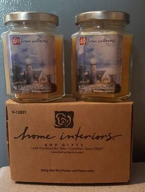 2 Vintage Candles from Home Interior "A Light in the Storm"